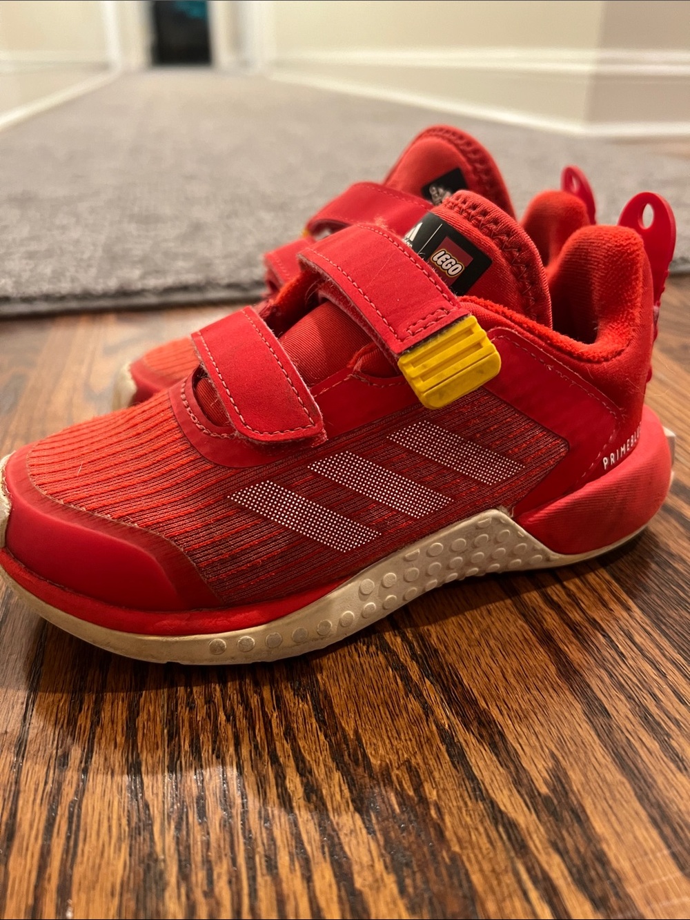 adidas Kids Red Sneakers with LEGO Accent